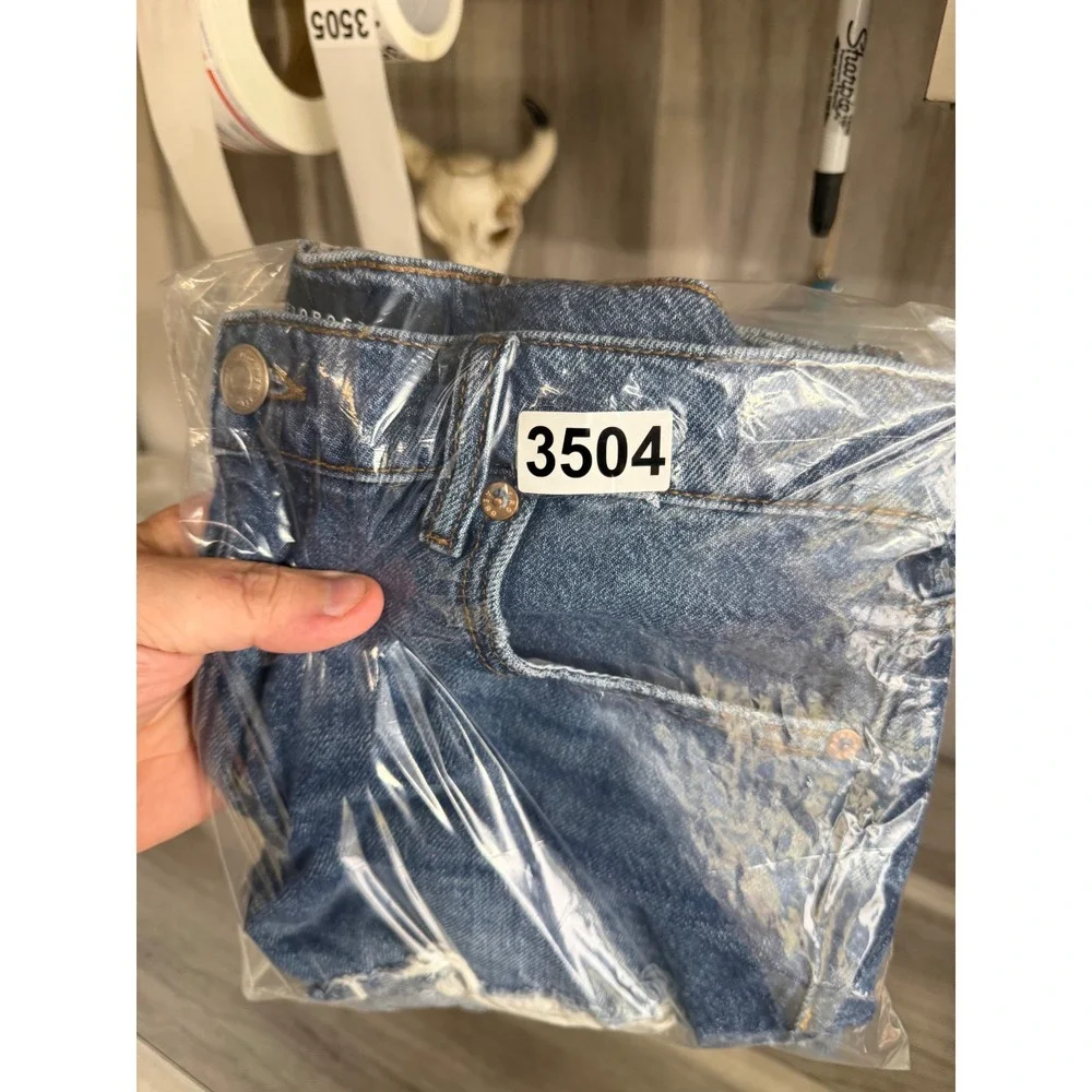 Aeropostale Denim Shorts Womens 6 Blue  Distressed High Rise Shorty 3504